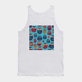 Hooting Owls Print Tank Top